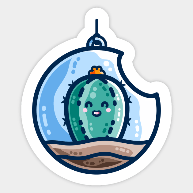 Kawaii Cute Cactus Bauble Sticker by freeves